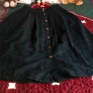 Vintage Green and Blue Hochberg Wool Plaid Skirt